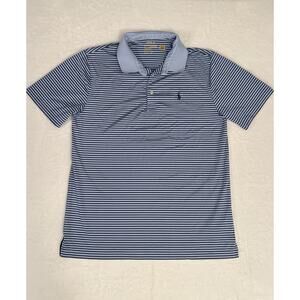 Polo Ralph Lauren Shirt Boys XL (18-20) Blue Striped Performance Polo Golf